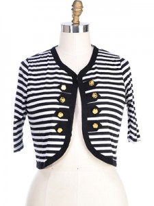 Get in the navy with this cute Nautical Shrug from Missphit.