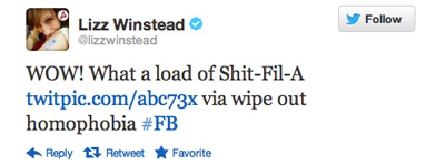 Lizz Winsted Twitter Status