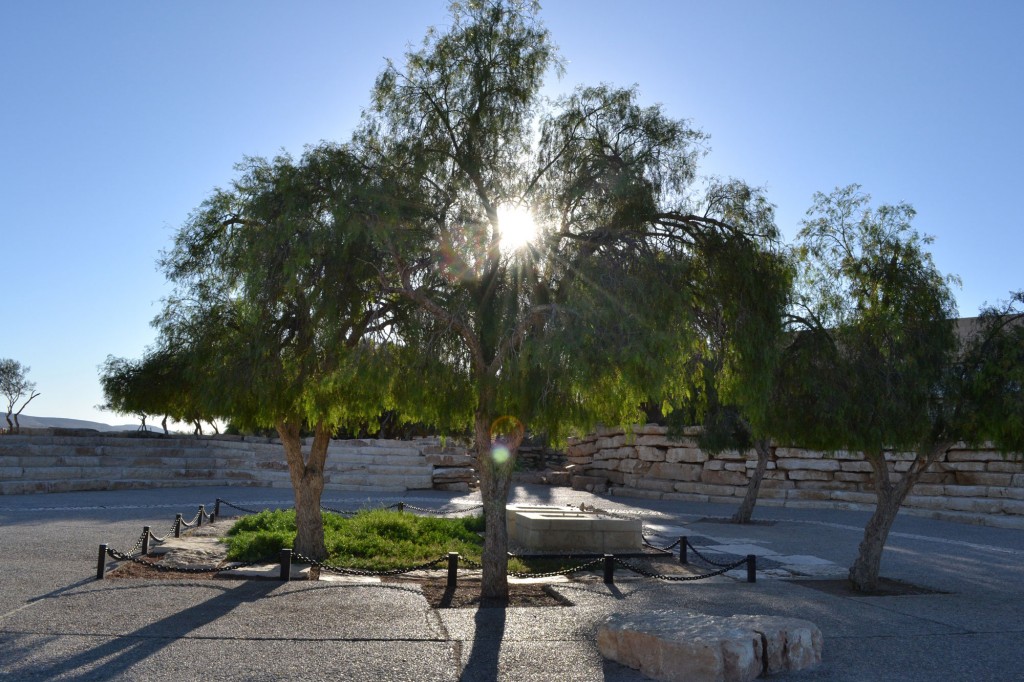 David Ben Gurion is buried beside his wife at Kibbutz Sde Boker, in the heart of the Negev Desert.