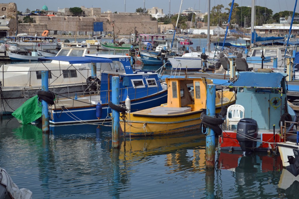 Akko remains a working harbour, with boats ranging from big to small. Or very small.