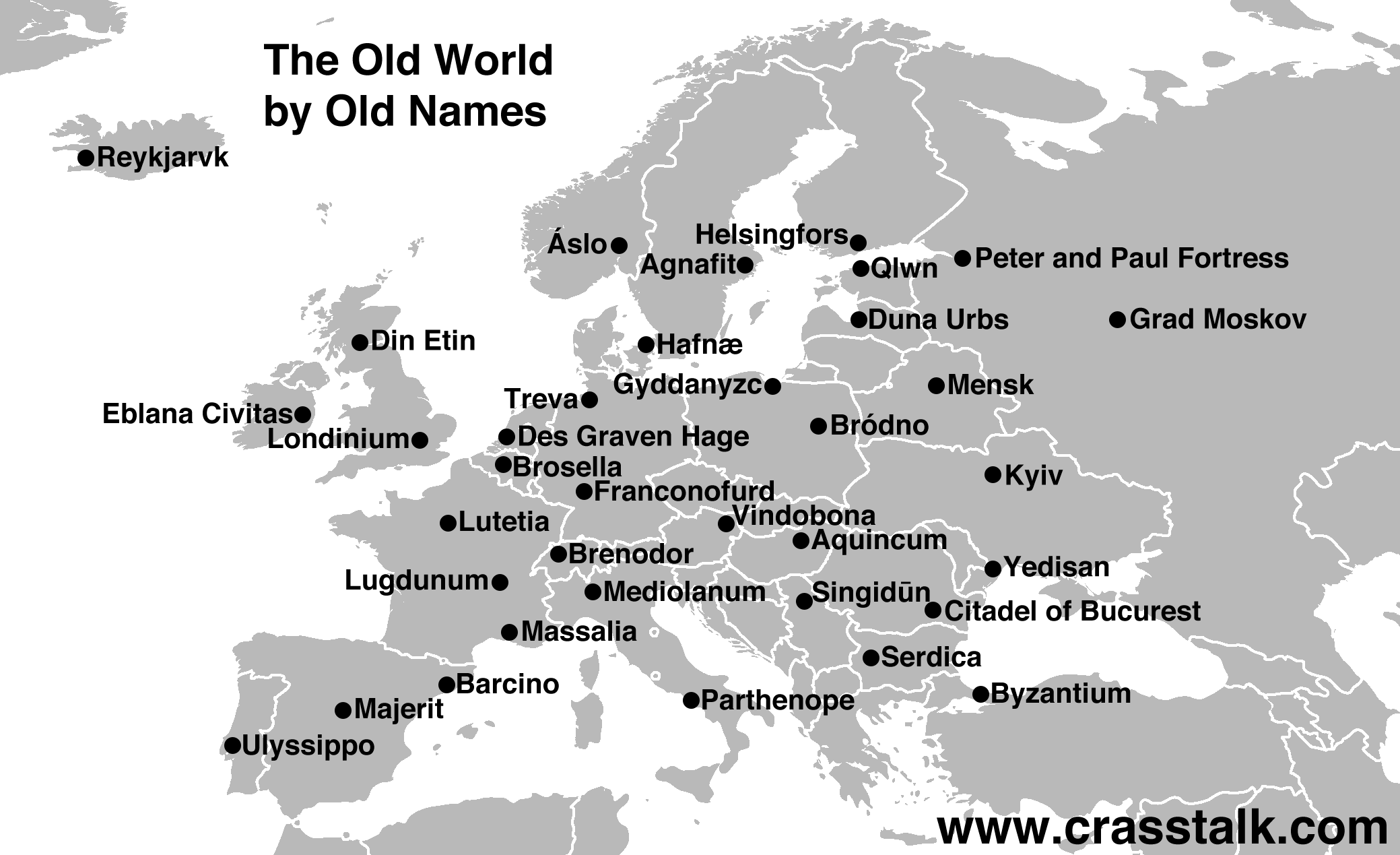 European City Names Crasstalk